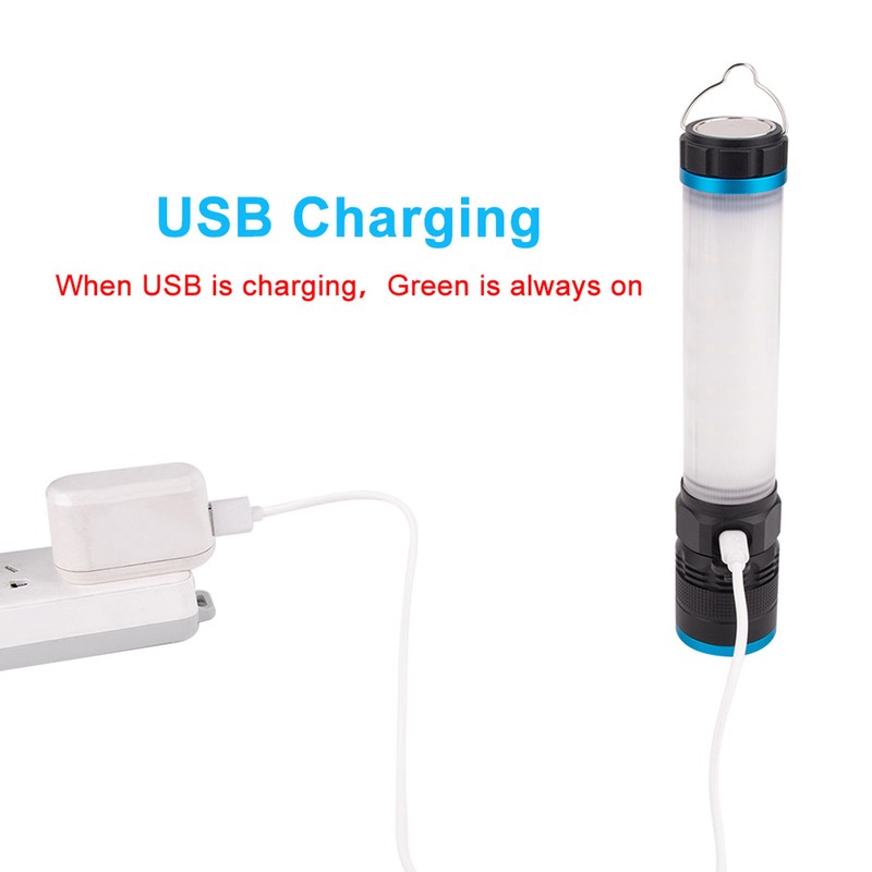 Emergency Light Multifunction Flashlight 8 Lighting Modes Alarm Sound Hook