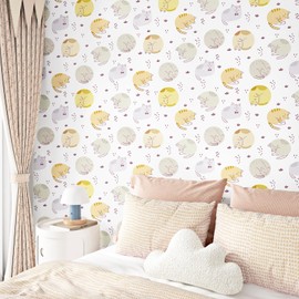Yullpaper Cartoon Cute Cat Wallpaper Peel and Stick Wallpaper Removable Pet Animals Contact Paper 17.7"x102" Waterproof Self Adhesive Wallpaper Modern Temporary Wallpaper Apartments Nursery Bathroom
