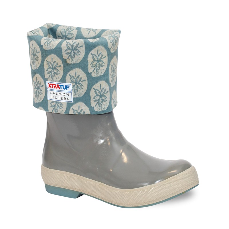 Xtratuf Women's 15 Inch Salmon Sisters Legacy Boot, Gray/Sand Dollar,
