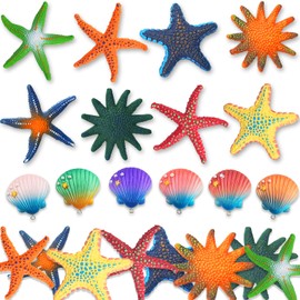 Pack of 14 Starfish Underwater for Children, Rubber Sea Animals, Starfish Pool Toy, Sea Animals and Starfish Shells, Swimming Pool Underwater Pool Toys for Adults Girls Boys