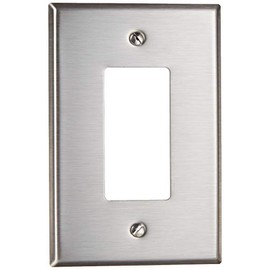 Leviton 1-Gang Decora/GFCI Oversized Wallplate, SO26, Stainless Steel
