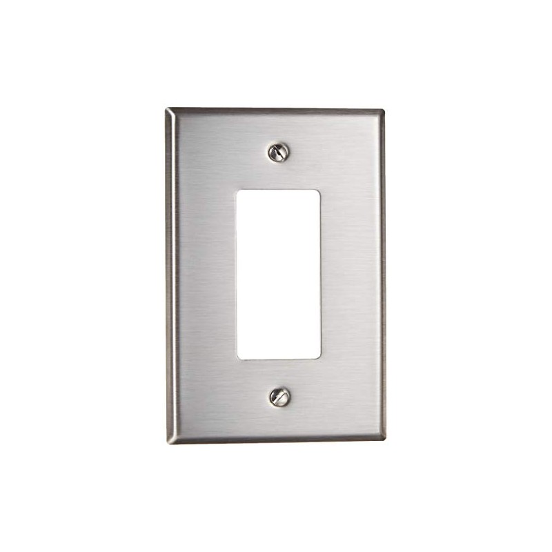 Leviton 1-Gang Decora/GFCI Oversized Wallplate, SO26, Stainless Steel