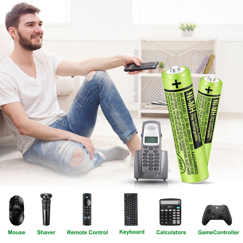 CUCESH 8Pack BK-40AAABU AAA Rechargeable Battery 400mAh 1.2V for Panasonic