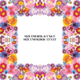 Keep Unique 20-ct 13x13 Flowers Paper Luncheon Decoupage Napkins, 3-Ply Servilletas Printed Flower Colorful Wildflowers Cocktail Napkin for Art, Dinner and Party, Disposable Napkins Decorative