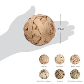 Niteangel Natural Chew Activity Toys Fun Safe Hay Grass Pet Balls for Chinchilla Guinea Pig Rats Rabbits Hamster Gerbil Degu Bunny and Other Small Animals