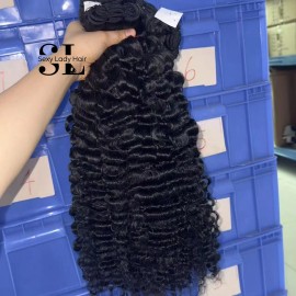 Burmese Curly Cambodian Raw Human Hair Vendor Straight Natural Body Wave and Curly Bundle Hair Best Qualitycolor: Burmese curly bundle, Stretched Length: 22"