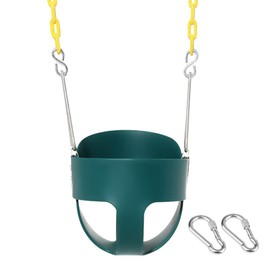 High Back Full Bucket Toddler Swing Seat with Yellow Coated Chains Fully Assembled Baby Swing Set Accessories
