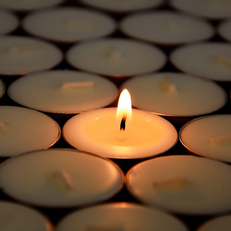 DEYBBY Natural Soy Wax Tealight Candles Bulk,100 Pack UnScented Tea