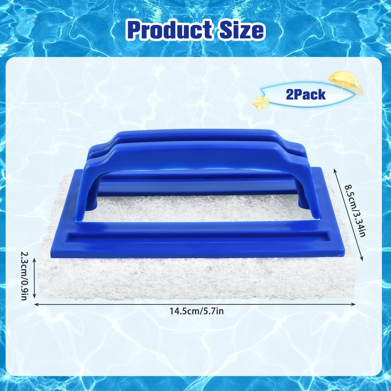 Pack of 2 Pool Sponge Brushes, Pool Cleaning Hand Scrubber,