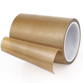 HZCOYIM Teflon Fabric Tape (6-inch x 33 Feet) High Temperature PTFE Coated Fiberglass Adhesive Heat Tape for Vacuum Sealer Machine, Hand Impulse Sealers Insulation
