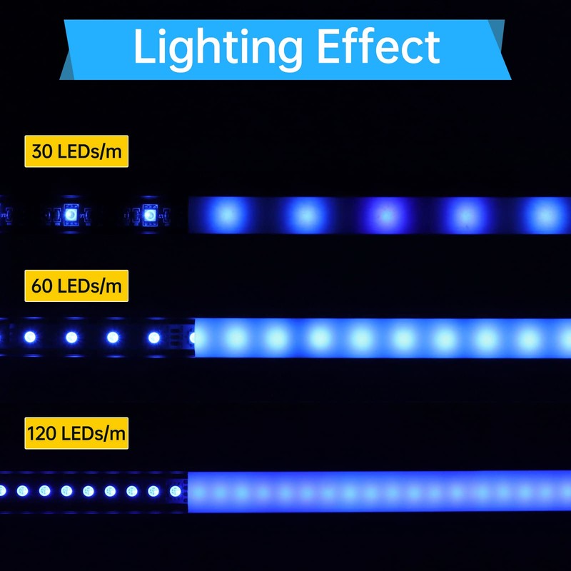 Muzata 6Pack 3.3FT/1M LED Channel Aluminum U Shape Silver LED