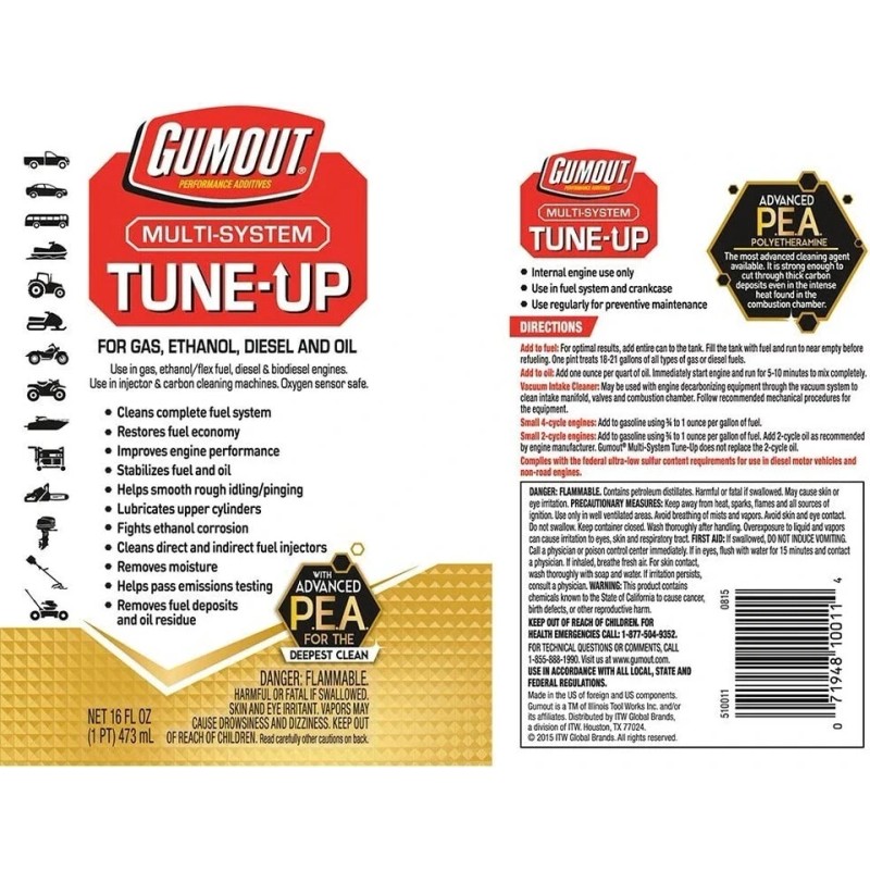 Gumout Multi-System Tune-Up For Gas, Ethanol, Diesel and Oil -