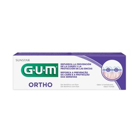 GUM - Crema Dental para Ortodoncia con Flúor e Isomalt, Protección de Encías y Esmalte, Prevención de Placa y Caries - Sabor Suave y Refrescante - 75 ml