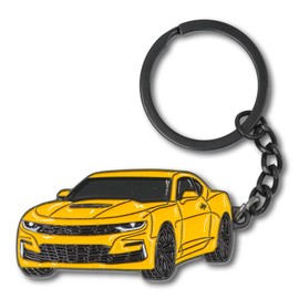 SFNEOP Compatible with Camaro Keychain, Stainless Steel Keychain Decoration for Camaro Accessories(YELLOW)