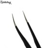 Rolabling 2pcs Elbow & Straight Black Nail Tweezers Rhinestone Picker