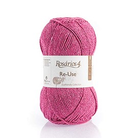 Recycled Cotton Yarn for Knitting & Crochet - 100g Ball - 100% Cotton Ecologic Yarn - Machine Wash 3ply DK Light Worsted Wool Yarn (17 Pink)