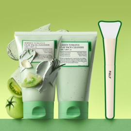 pulley [Set of 2] Fully Green Tomato Clay Pack Cleanser 120ml + 120ml / [2개세트] 풀리 그린 토마토 클레이 팩 클렌저 120ml + 120ml