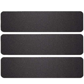 3 Pack Large 6 Inch x 24 Inch Non Slip Stair Treads Black High Traction Adhesive Pre-Cut Safety Tape/Tread Prevents Slips and Falls Outdoor
