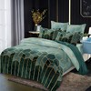 Freyamy Bed Linen 200 x 200 cm Green Geometric Checked