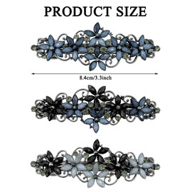 3PCS Vintage Flower Jewelry Design Hairpin,Rhinestone Flower Hair Clips Hair Barrette for Women and Girls French Style Hair clips Hair Accessories