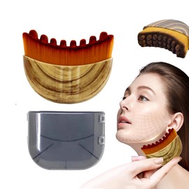 Lymphatic Contour Face Brush，Lymphatic Drainage Brush，Lymphatic Drainage Massager，Guasha Brush for Face，Super Soft Drainage Massager for Puffiness,with Portable Case,Style A