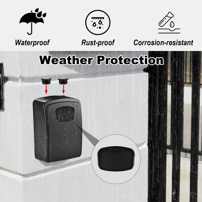 Lockwise XXL Large Key Lock Box, 5.5”x4.1”x2.1” Waterproof Kirsite Combination