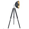 Versanora Fascino Industrial Modern LED Studio Tripod Floor Lamp Tall Standing Light with Dish Shade for Living Room Reading Bedroom Home Office, 63 inch Height, Black/Gold