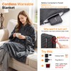 Cordless Wearable Heated Blanket with Hood,battery powered 10000mAh,38x67