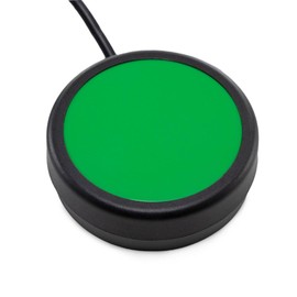 One Button Switch Wired to 3.5mm Plug (2.5, Green) Twelve Foot (3.6m) Cord