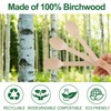 LotFancy Disposable Wooden Spoons, 100Pcs 6.25 inch Wood Cutlery Spoons,