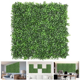 TANG by Sunshades Depot Artificial Dark Boxwood Fence Privacy Screen Evergreen Hedge Panels Fake Plant Wall 20"x20" inch (1pc)