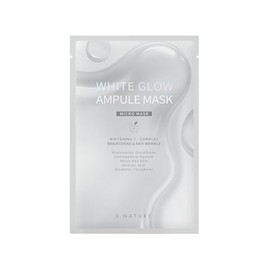 S.NATURE White Grow Ampoule Mask, Sheet Mask, Whitening, Whitening Ampoule, Niacinamide & Glutathione Content, Sensitive Skin Hypoallergenic Test Completed, Non-Comedogenic Test Completed,