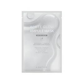 S.NATURE White Grow Ampoule Mask, Sheet Mask, Whitening, Whitening Ampoule, Niacinamide & Glutathione Content, Sensitive Skin Hypoallergenic Test Completed, Non-Comedogenic Test Completed,