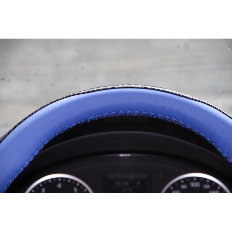 14.25"-15" Steering Wheel Wrap Cover PVC Leather Stitch on with