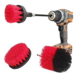 Bring It On Cleaner Drill Brush Attachment Set Three Brushes| Bring It On Power Scrubber Brush Cleaning Kit | Plus 6 Inch Extension, Use On Grout, Cars, Bathroom Surfaces, Tile