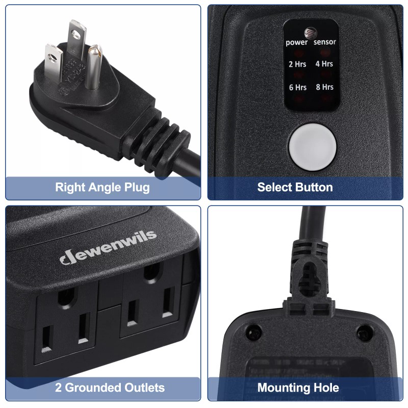 DEWENWILS Remote Control Outlet Timer Outdoor Waterproof Light Sensor Timer