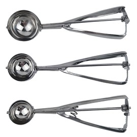 Ice Cream Scoop, Set of 3 Stainless Steel Ice Cream Scoops Stainless Steel Ice Cream Spoons Polished Stainless Steel for Fruit, Ice Cream, Mashed Pot