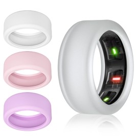 NewJourney Compatible with RingConn Gen 2 Ring Protector - Anti-Scratch Elastic Silicone Cover for Ring Conn Gen 2 (S, Clear+White+Pink+Purple)