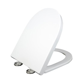 Toilet Seat, Soft Close V Shape Toilet Seat with Adjustable Stainless Hinge, Quick-Release Easy Clean (White)