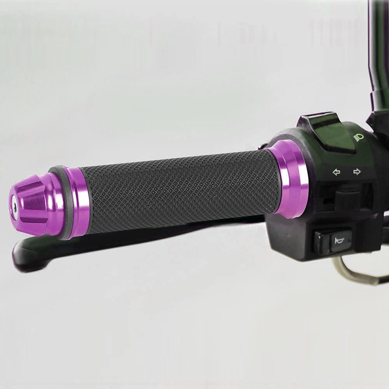 EVGATSAUTO Motorcycle Handlebar Grips, Motorcycle CNC Aluminum Rubber Handlebar Hand