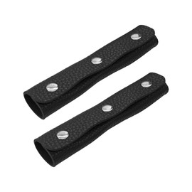 STFRBTH 2Pcs Handbag Handle Wrap Cover PU Leather Luggage Handle Wraps Grip Protector with Metal Clasp for Purse Tote Bag Suitcase Travel Shopping Bag (Black)