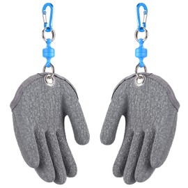 TOPIND Fishing Gloves Hunting Glove Waterproof Anti-Cut Glove PE Wire Woven Latex Fish Catching Gloves with Magnet Release Fishing Wear