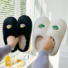 Woaikeyu Hausschuhe, für Männer, neue Frisur, Outdoor-Kleidung, Herbst und Winter, rutschfest, dicker Boden, Schwarz, 45 EU