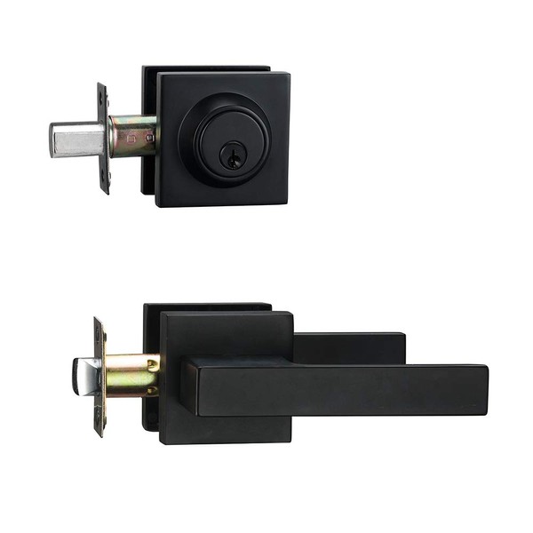 NCSEN Front Door Locksets with Deadbolt, Black Door Handles, Combination