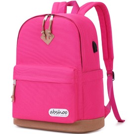 abshoo Large Capacity Backpack For School Teen Gilrs Womens Travel College Middle High School Bookbag (Hot Pink)