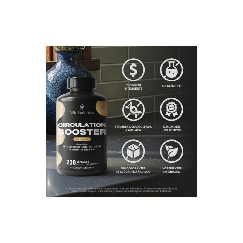 Active Circulation Omega 3 6 9, Vitamina C y Ajo