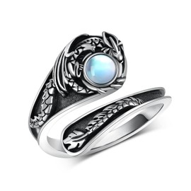 Daixiya Dragon Spoon Ring 925 Sterling Silver Adjustable Dragon Thumb Ring Dragon Jewelry Gifts for Women