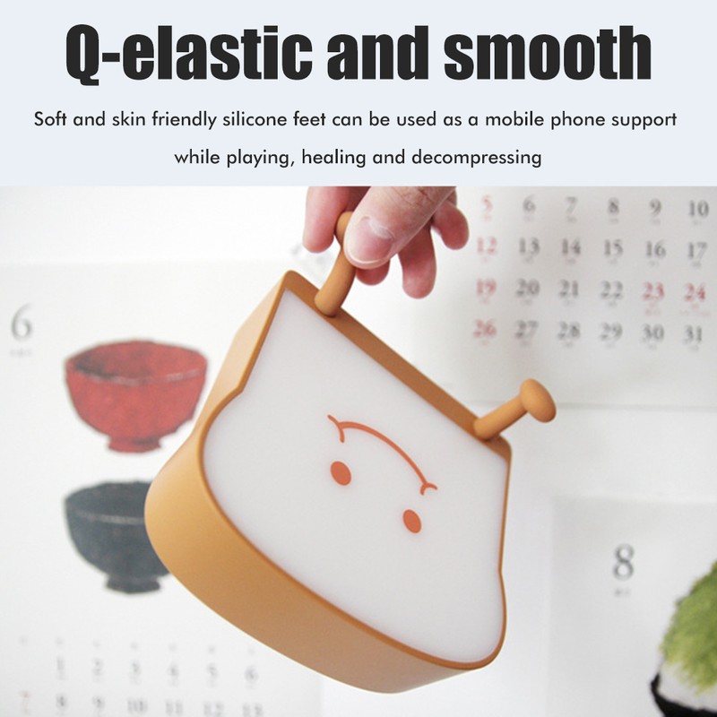 Cute Cartoon Night Light Toast Bread LED Night Lamp Rechargeable