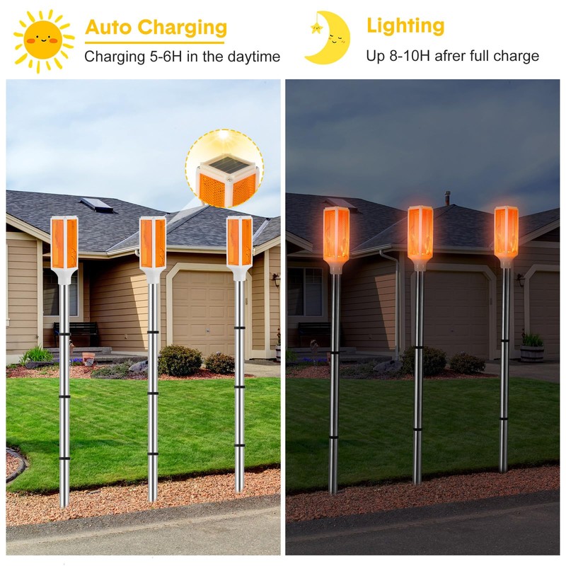 Macarrie 9 Packs Solar Powered Driveway Markers Lights Reflective Driveway