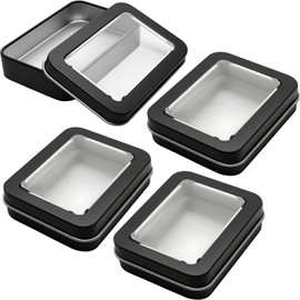 4 Pack Floss Container with Clear Window, Portable 3.6x2.5x0.72 Inch Floss Pick Holder Container, Organizer Holder Case for 32 Floss Picks for Home, Travel, Car, Office (Black)